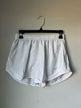 Nike Women's White Athletic Running Shorts with Subtle Swoosh